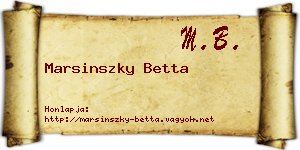 Marsinszky Betta névjegykártya